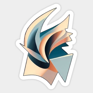Modern Abstract | Windmill fire | Pink, Blue, and Orange Sticker